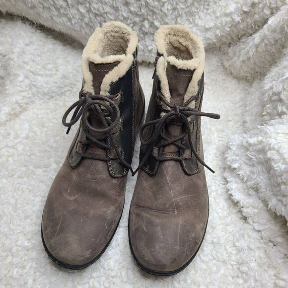 Clarks Cora Chai Lace-up Leather Ankle Boots sz‎ 11 - Picture 3 of 8